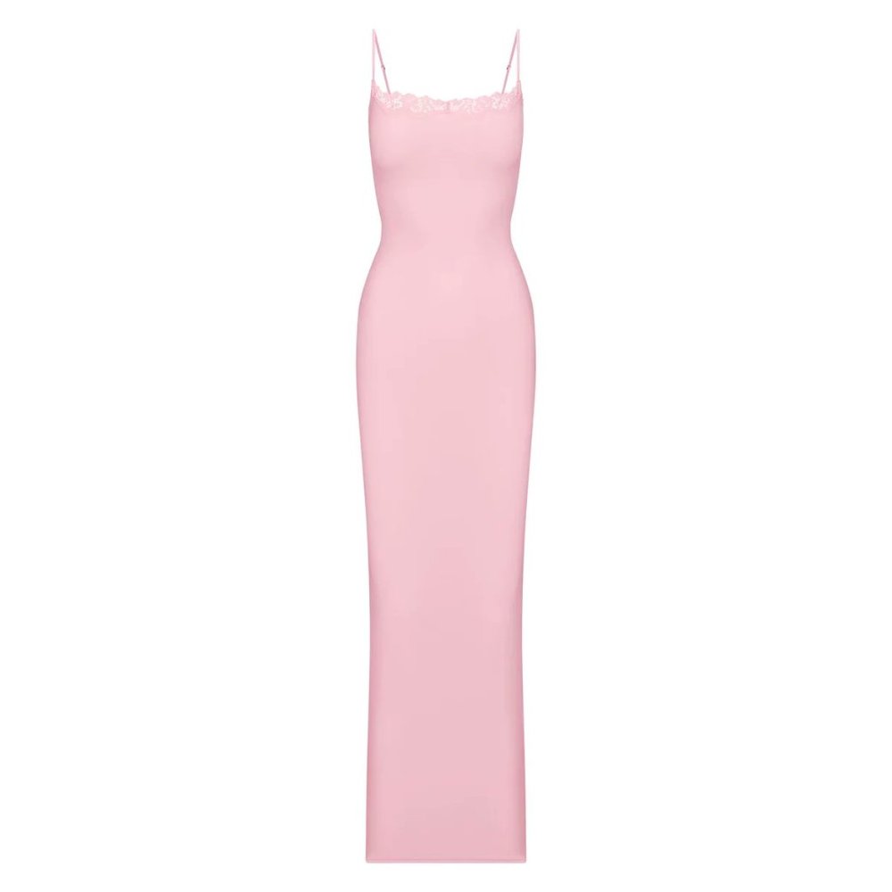 COPY - [NWT] SKIMS FITS EVERYBODY LACE LONG SLIP DRESS | CHERRY BLOSSOM pink si…